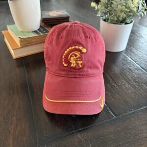 Nike USC Trojans Hat Cap Strapback USC Logo Nike Swoosh Embroidered Vintage